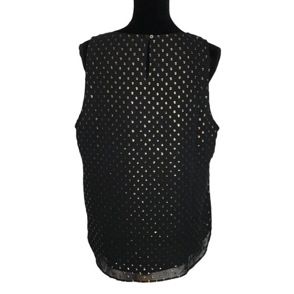J.Crew Factory Sleeveless Top in Black/Gold Foil - Size Large - Picture 3 of 6
